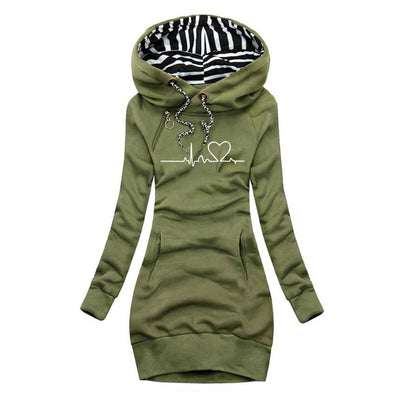 Amance | Heartbeat gedrukte sweater jurk