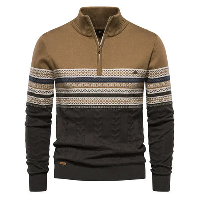 Casper | Fair Isle-trui met halve rits